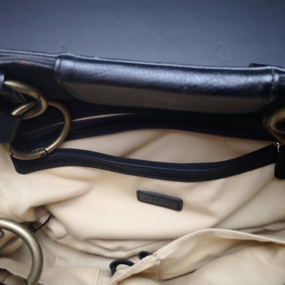 Michi "Retired" Gina Demi Shell Old World Map Lined Handbag w/ Woven Handles - Picture 9 of 12